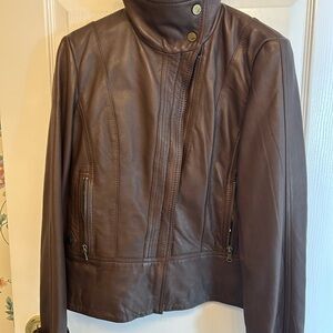 Kenneth Cole Dark Brown Leather Jacket